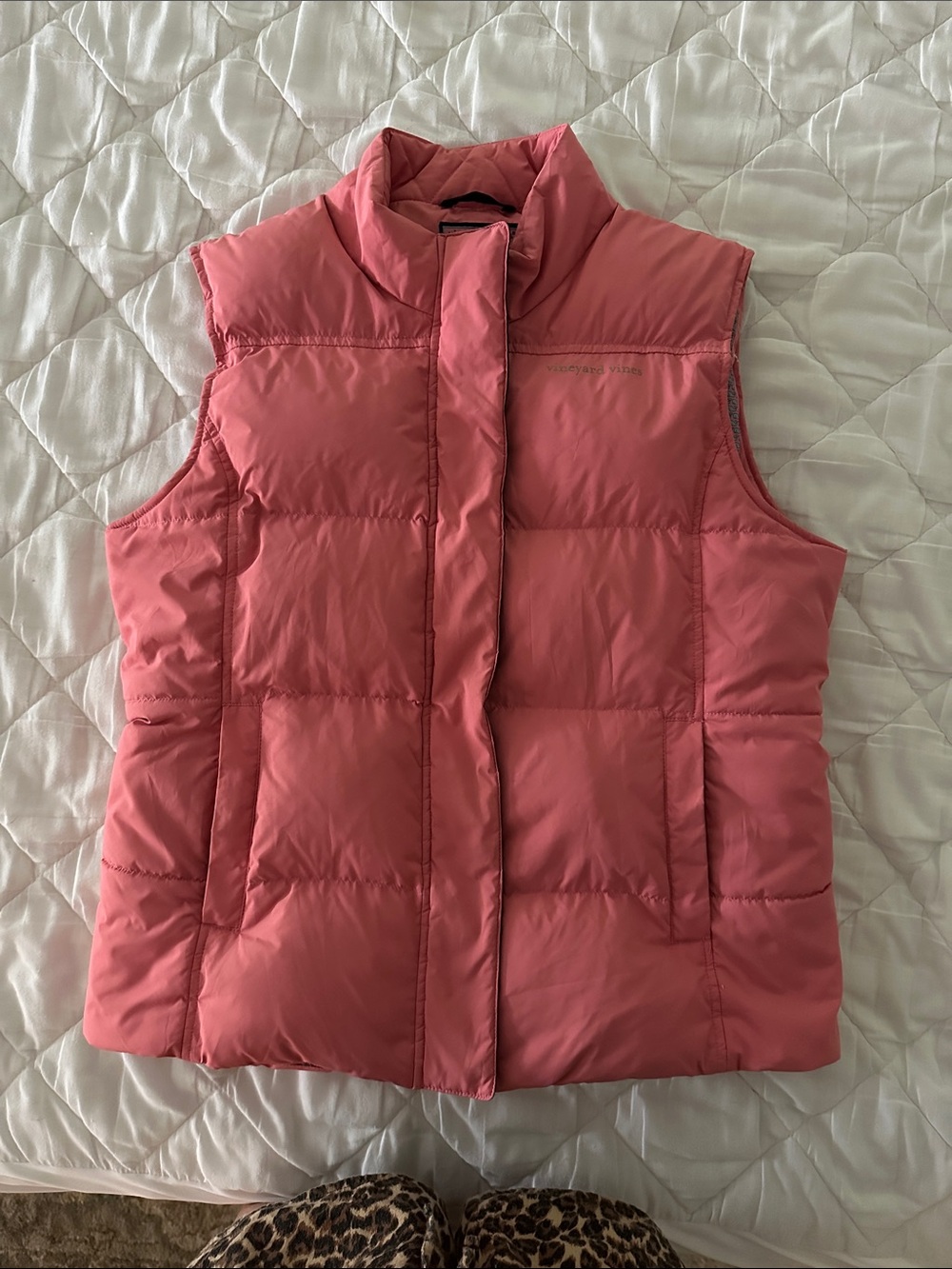 Vineyard Vines Pink Quilted Puffer Vest